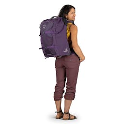 Osprey Fairview Wheeled Travel Pack Carry-on 36 Lifestyle on Woman Thumbnail}