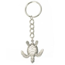 Big Blue Sea Turtle with Dive Flag Keychain Underside Thumbnail}