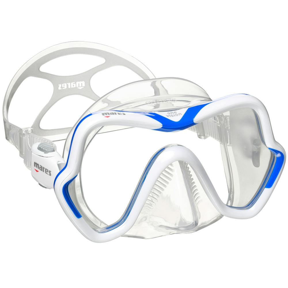 Mares One Vision Dive Mask - White/Blue/Clear 