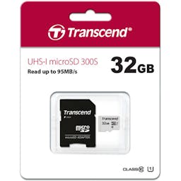 Transcend 32GB Micro SD Memory Card with SD Adapter Package Thumbnail}