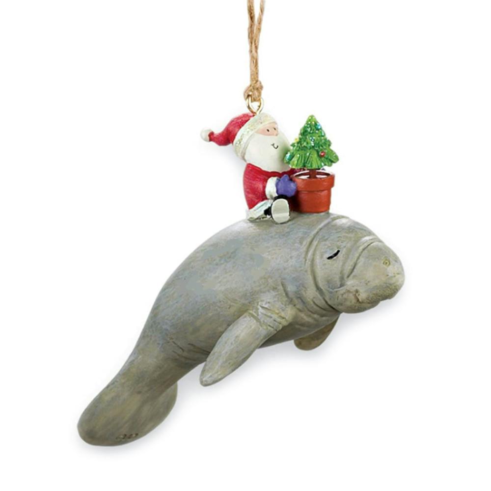 Cape Shore Santa Riding a Manatee Ornament