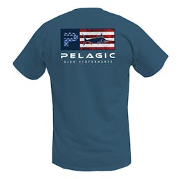 Pelagic Deluxe Americamo Premium T-Shirt Back - Smokey Blue Thumbnail}