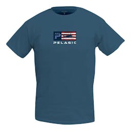 Pelagic Deluxe Americamo Premium T-Shirt Front - Smokey Blue Thumbnail}