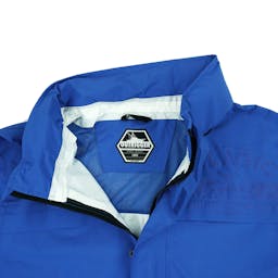Pelagic Outrigger Lightweight Rain Jacket Neck Detail- Blue Thumbnail}