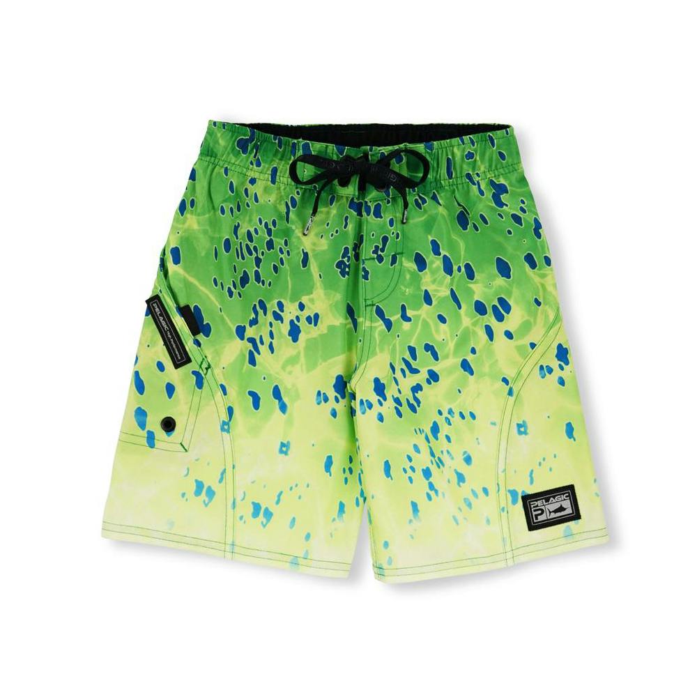 Pelagic Sharkskin Dorado Fishing Shorts (Kids) - Green