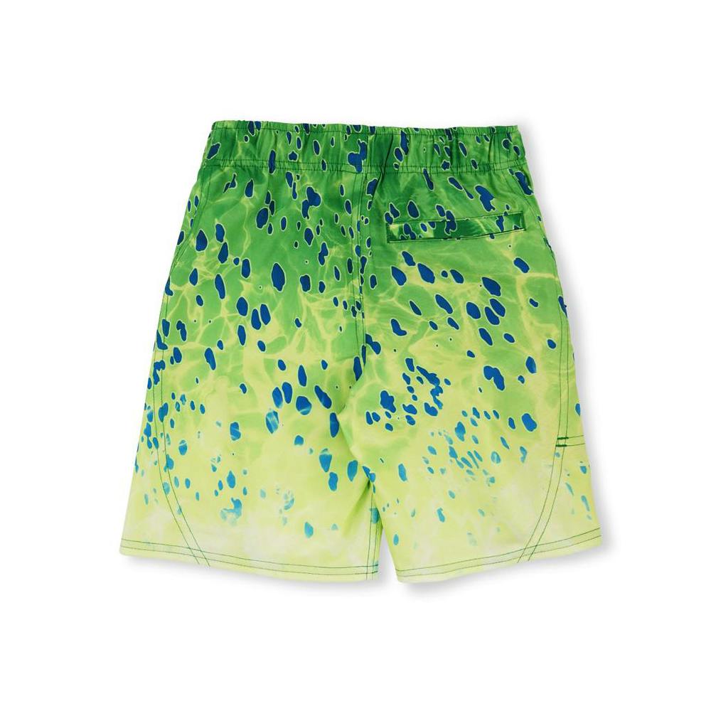 Pelagic Sharkskin Dorado Fishing Shorts (Kids) Back - Green