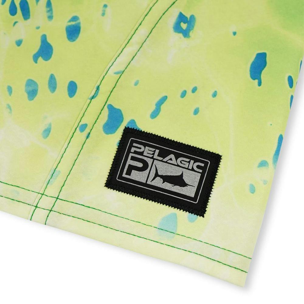 Pelagic Sharkskin Dorado Fishing Shorts (Kids) Fabric Detail - Green