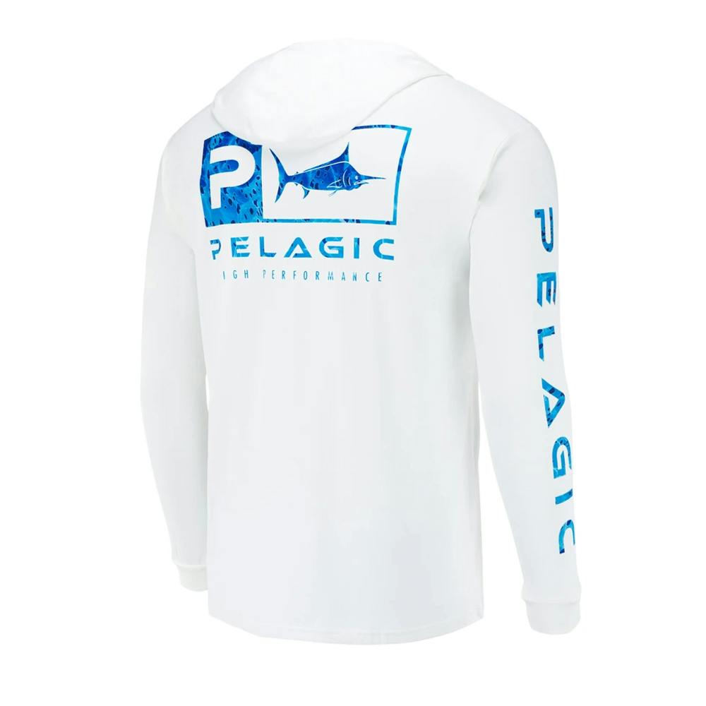 Pelagic Dorado Collection Aquatek Hoodie Fishing Shirt - Blue