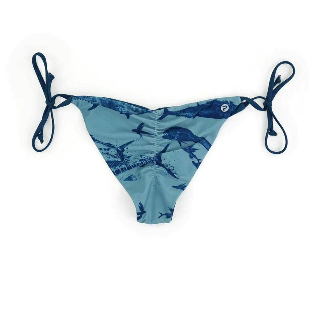 Pelagic Key West Reversible Bikini Bottoms Gyotaku Back - Smokey Blue