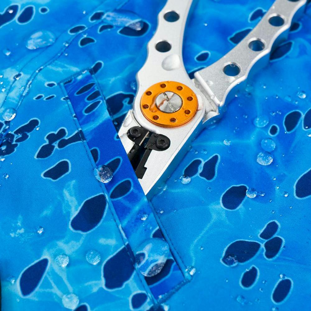Pelagic Sharkskin Dorado Fishing Shorts (Men's) Plier Pocket Detail - Blue