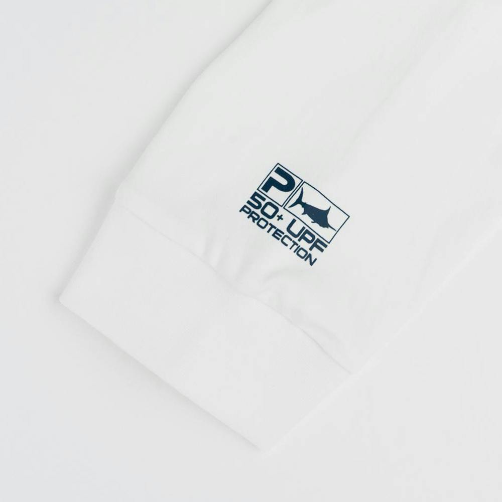 Pelagic Dorado Collection Aquatek Icon Long Sleeve Performance Shirt (Kid's) Sleeve Detail - Blue