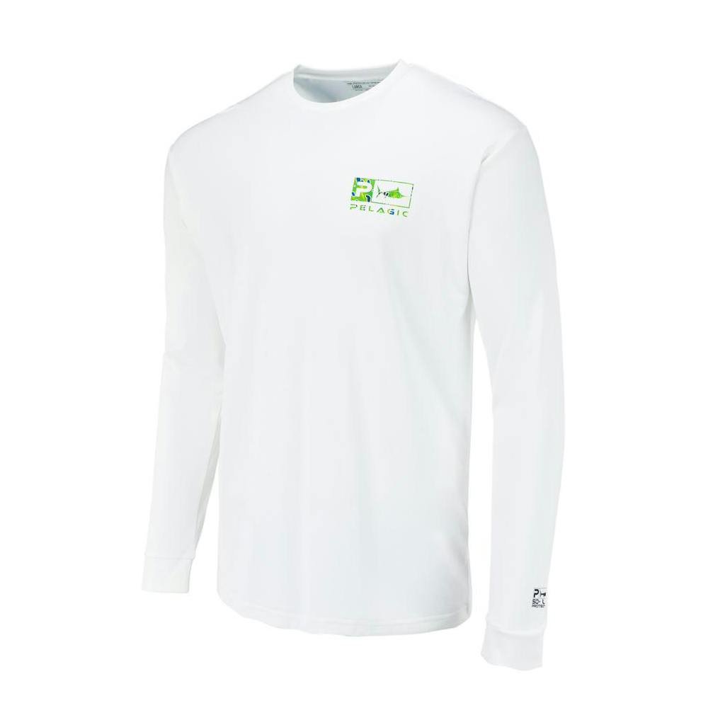 Pelagic Dorado Collection Aquatek Icon Long Sleeve Performance Shirt (Kid's) Front - Green