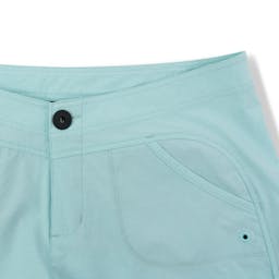 Pelagic Deep Sea Hybrid Shorts Gyotaku (Women's) Front Detail - Turquoise Thumbnail}