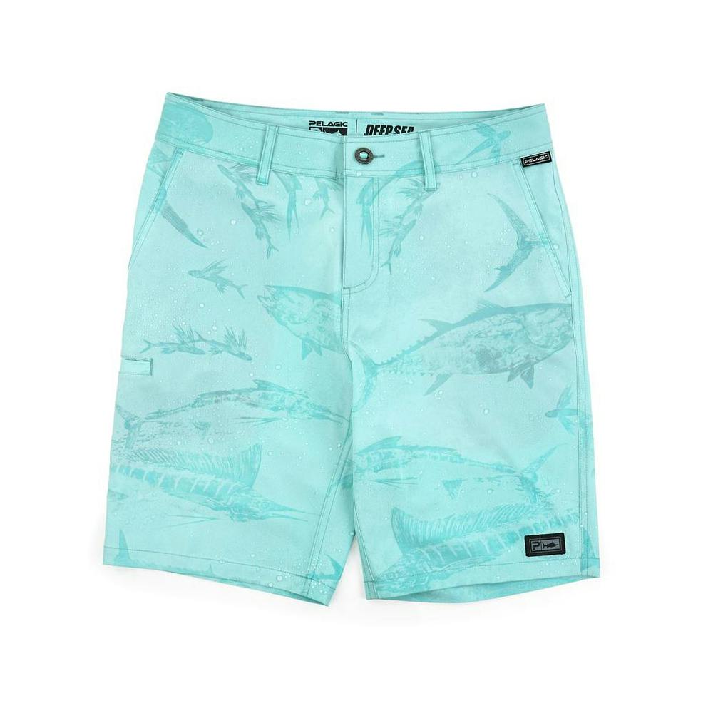 Pelagic Deep Sea Hybrid Shorts Gyotaku (Youth) Wet - Turquoise