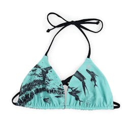 Pelagic Key West Reversible Bikini Top Gyotaku - Turquoise Thumbnail}