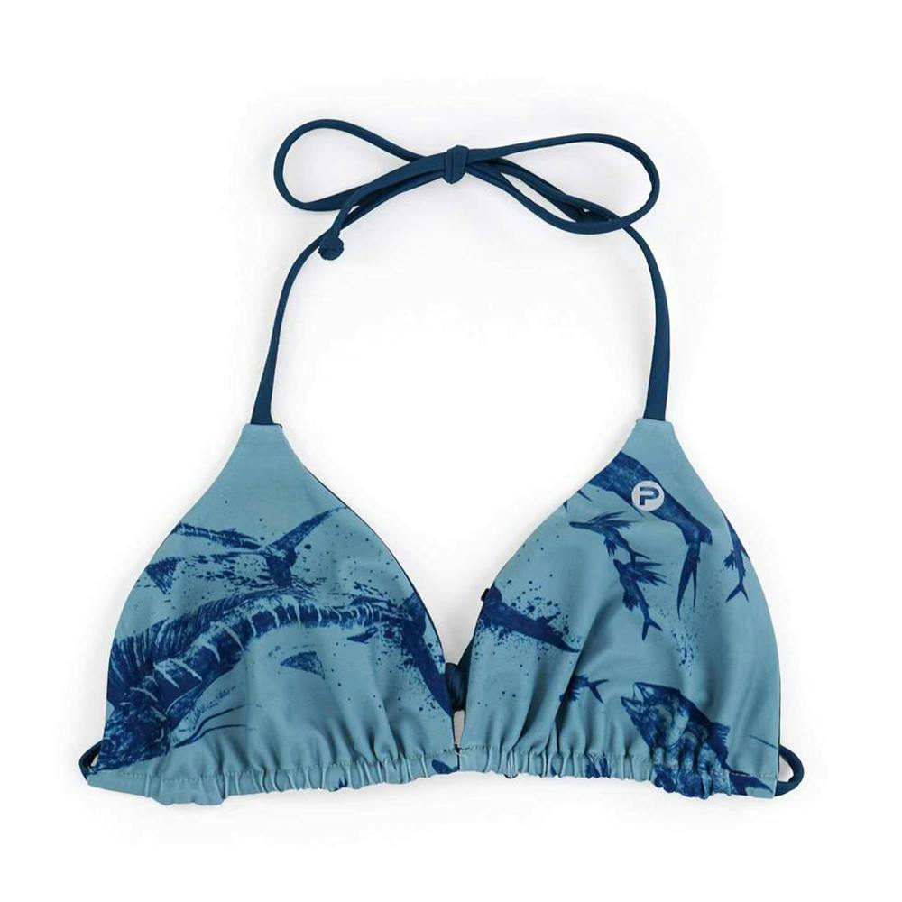 Pelagic Key West Reversible Bikini Top Gyotaku - Smokey Blue