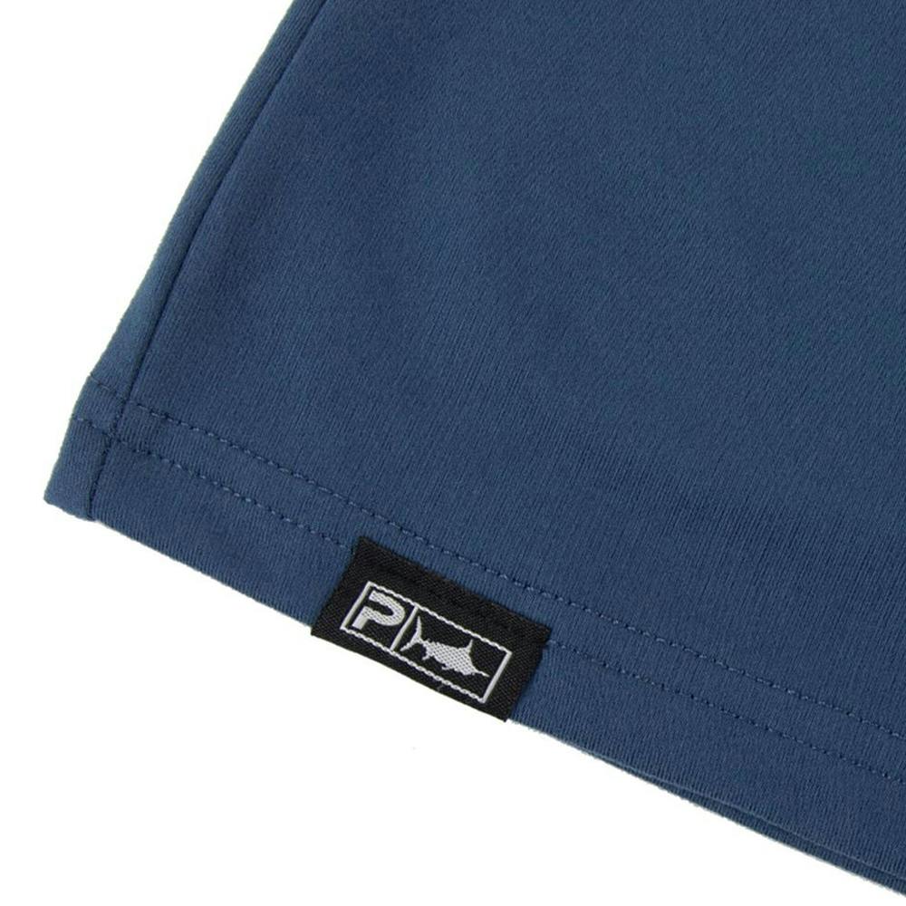 Pelagic Premium UV Gyotaku T-Shirt Hem Detail - Smokey Blue