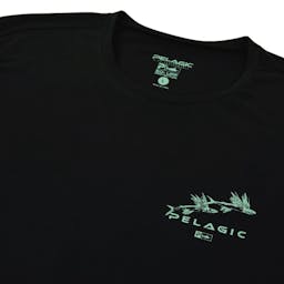 Pelagic Premium UV Gyotaku T-Shirt Neck Detail - Black Thumbnail}