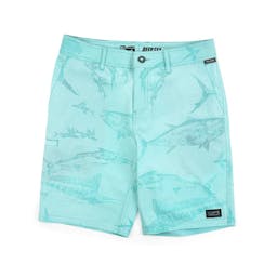 Pelagic Gyotaku Deep Sea Hybrid Fishing Shorts (Men’s) Wet Print - Turquoise Thumbnail}