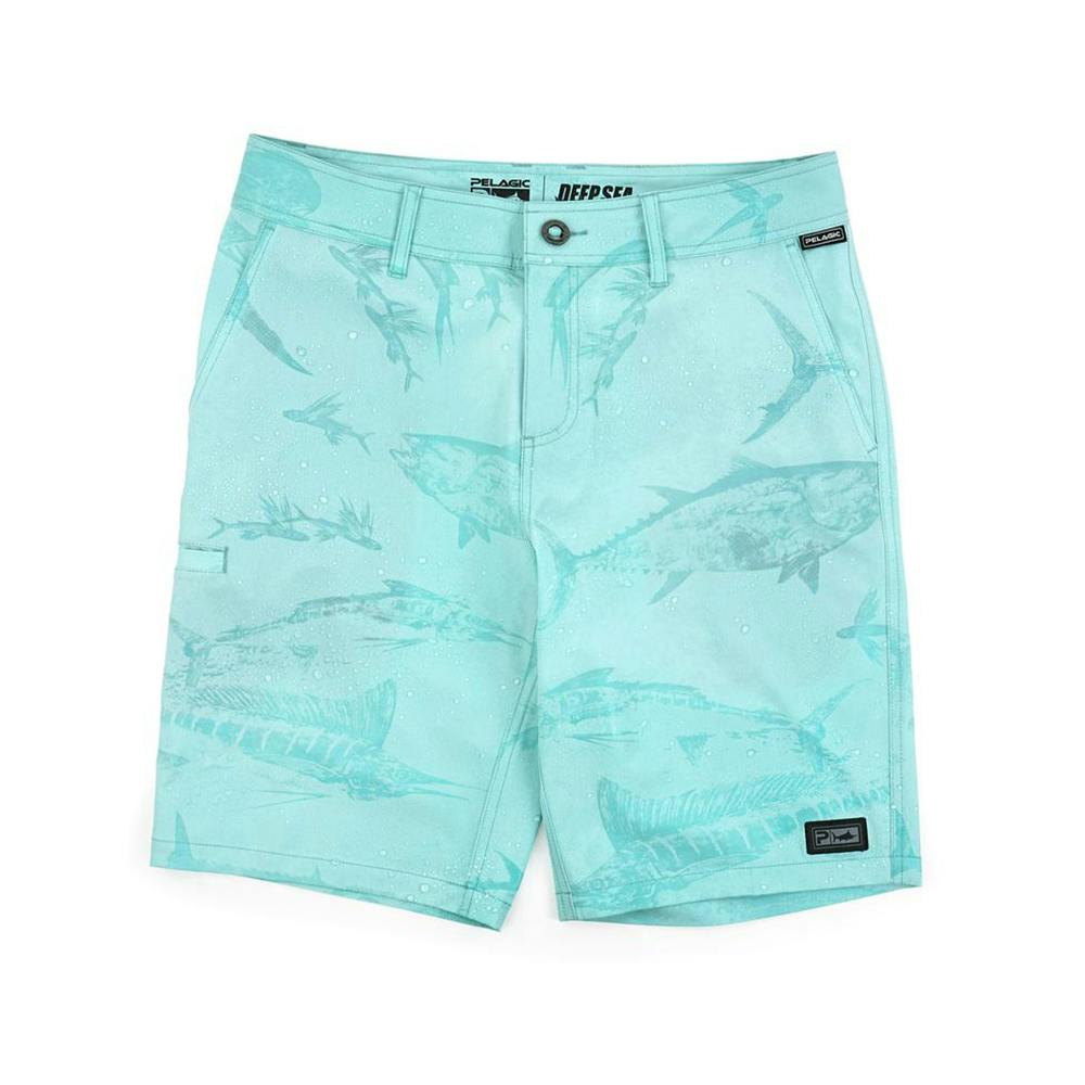 Pelagic Gyotaku Deep Sea Hybrid Fishing Shorts (Men’s) Wet Print - Turquoise