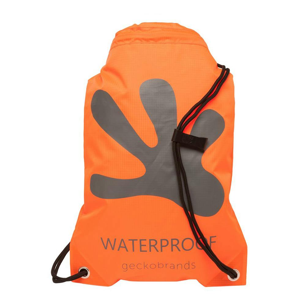 Gecko Waterproof Drawstring Backpack - Orange/Grey