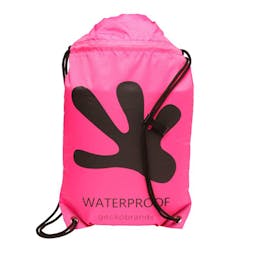 Gecko Waterproof Drawstring Backpack - Pink/Black Thumbnail}