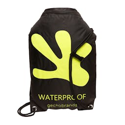 Gecko Waterproof Drawstring Backpack - Black/Neon Green Thumbnail}