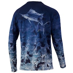Huk Refraction Fish Fade Pursuit Long Sleeve Performance Shirt - Bluefin Thumbnail}