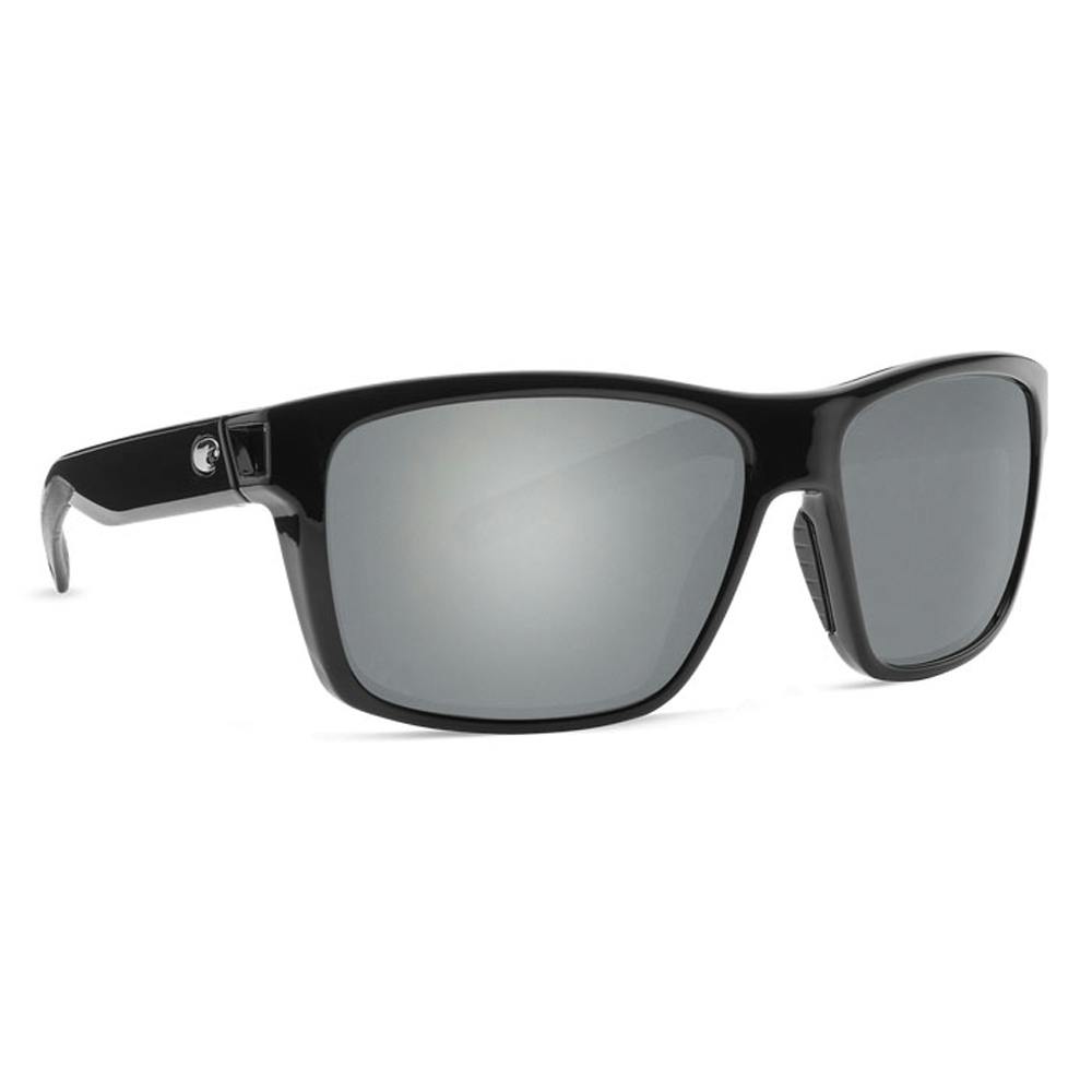 Costa Slack Tide Polarized Sunglasses - Shiny Black Frame/Gray Mirror Lenses