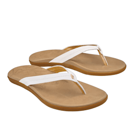 OluKai Honu Sandals (Women's) - Bright White/Golden Sand Thumbnail}