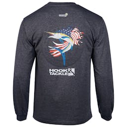 Hook & Tackle Patriot Sailfish Long Sleeve T-Shirt (Men's) - Charcoal Heather Thumbnail}