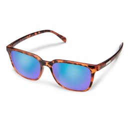 Suncloud Optics Boundary Polarized Sunglasses - Matte Tortoise Frame / Blue Mirror Lenses Thumbnail}