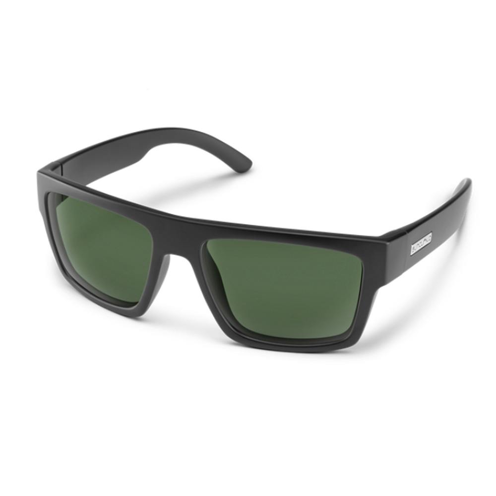 Suncloud Flatline Polarized Sunglasses - Matte Black Frame/Gray Green Lenses