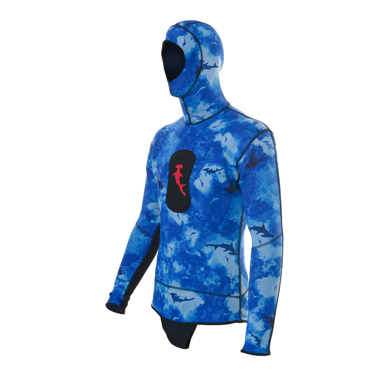 HammerHead Ambush 1.5mm Hooded Wetsuit Jacket Side - Pelagic Blue