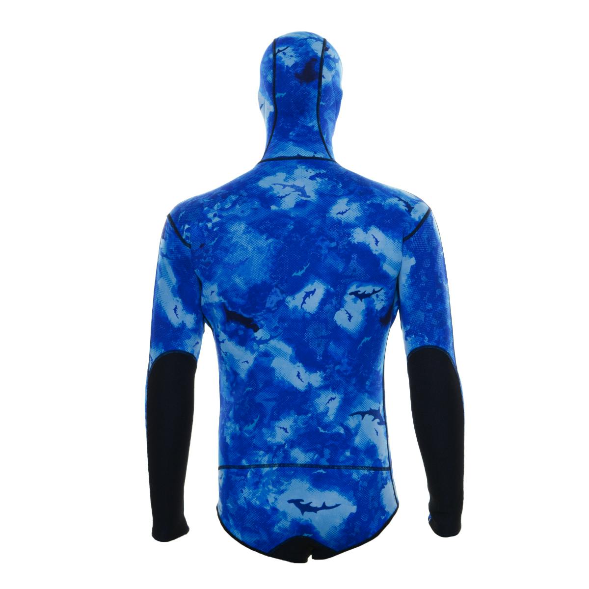 HammerHead Ambush 1.5mm Hooded Wetsuit Jacket Back - Pelagic Blue