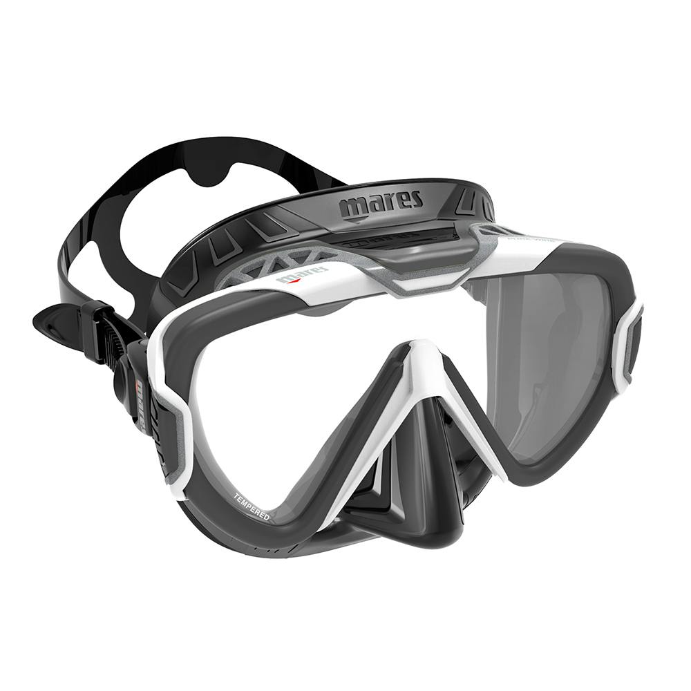 Mares Pure Wire Dive Mask, Single Lens - White/Grey/Black