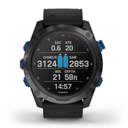 Garmin Descent™ Mk2i Wrist Dive Computer, Titanium Carbon Gray DLC with Black Silicone Band Air with Multiple Tanks Paired View Thumbnail}