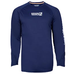 Hook & Tackle Wavy Shield Long Sleeve Performance Shirt (Men's) Front - Navy Thumbnail}