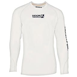 Hook & Tackle Wavy Shield Long Sleeve Performance Shirt (Men's) Front - White Thumbnail}