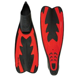 BARE Fastback Full Foot Fins (Snorkel/Dive) - Red  Thumbnail}