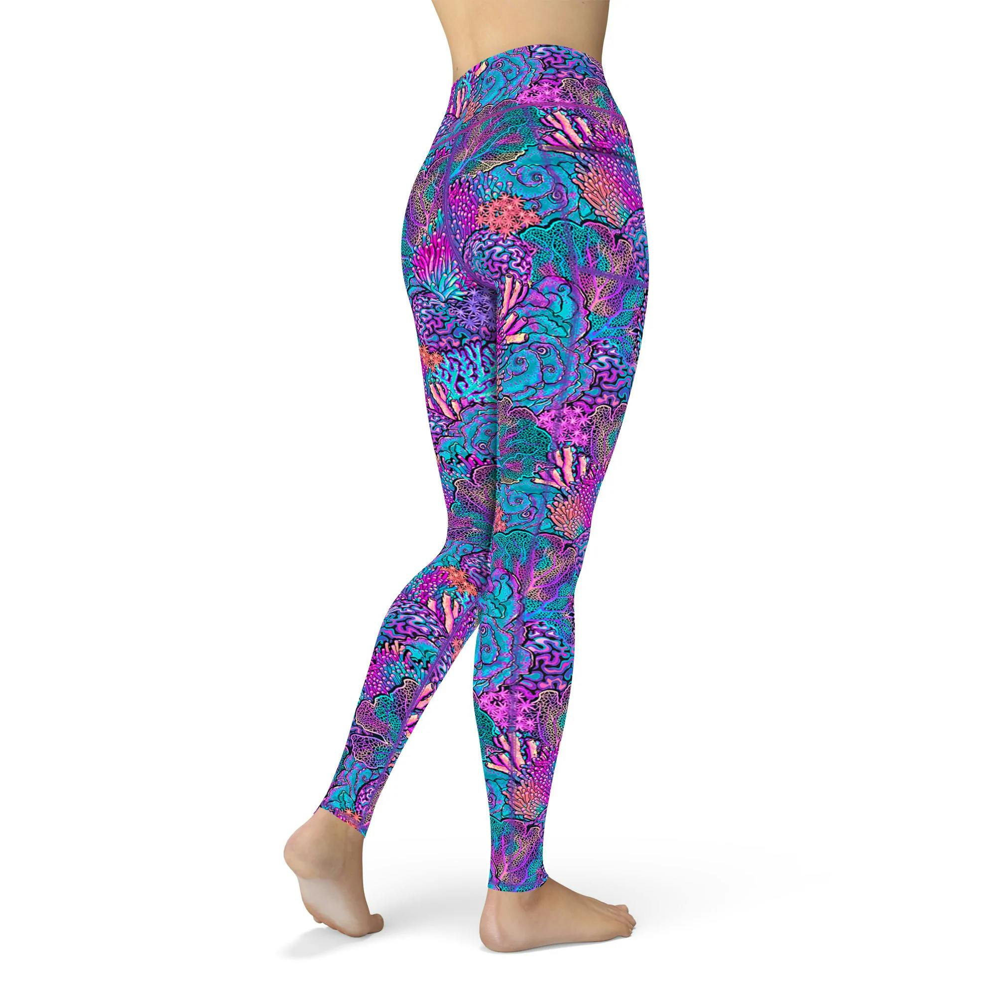 Spacefish Army Recycled Leggings (Women’s) - Coral Kaleidoscope