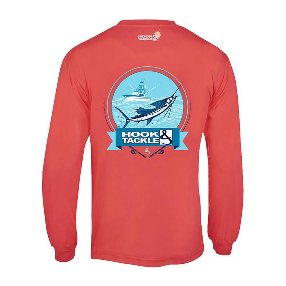 Hook & Tackle Offshore Sail Long Sleeve Performance Shirt (Men’s) - Coral
