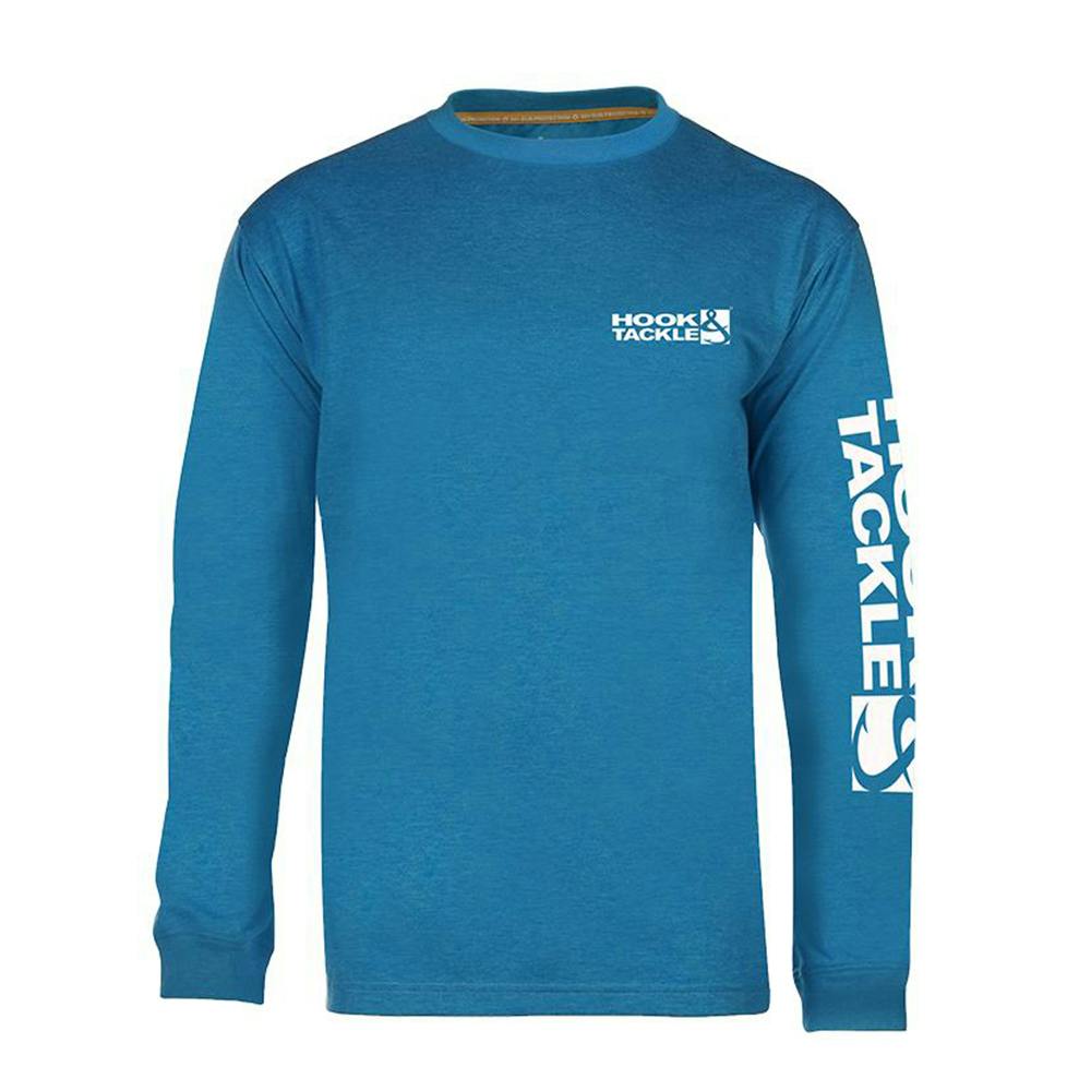 Hook & Tackle Offshore Sail Long Sleeve Performance Shirt (Men’s) Front - Turquoise Heather