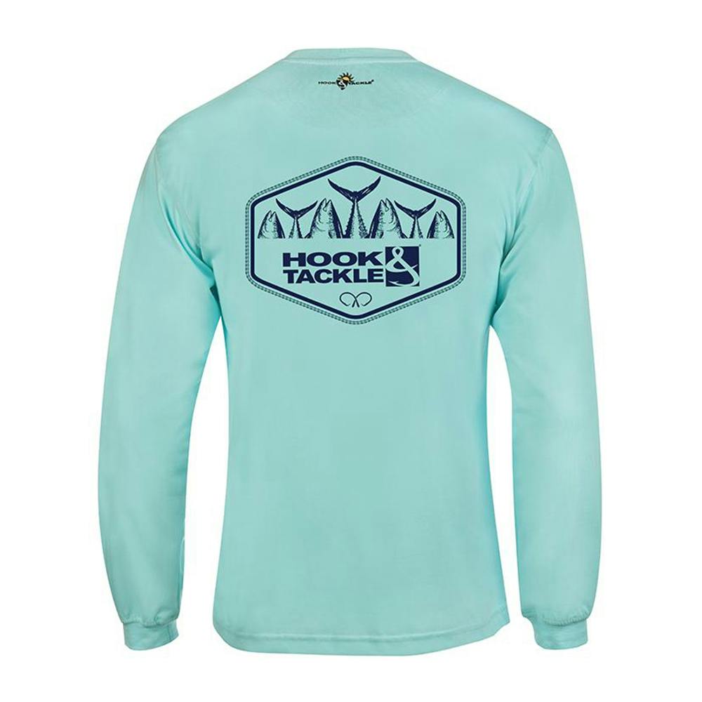 Hook & Tackle Heads or Tails Long Sleeve Performance Shirt (Men’s) - Celadon