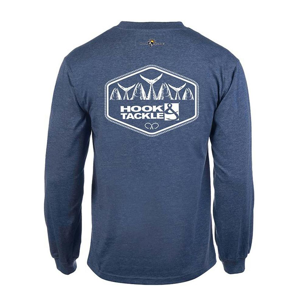 Hook & Tackle Heads or Tails Long Sleeve Performance Shirt (Men’s) - Blue Heather
