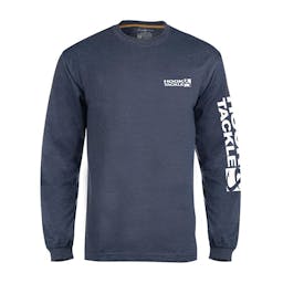 Hook & Tackle Heads or Tails Long Sleeve Performance Shirt (Men’s) Front - Blue Heather Thumbnail}