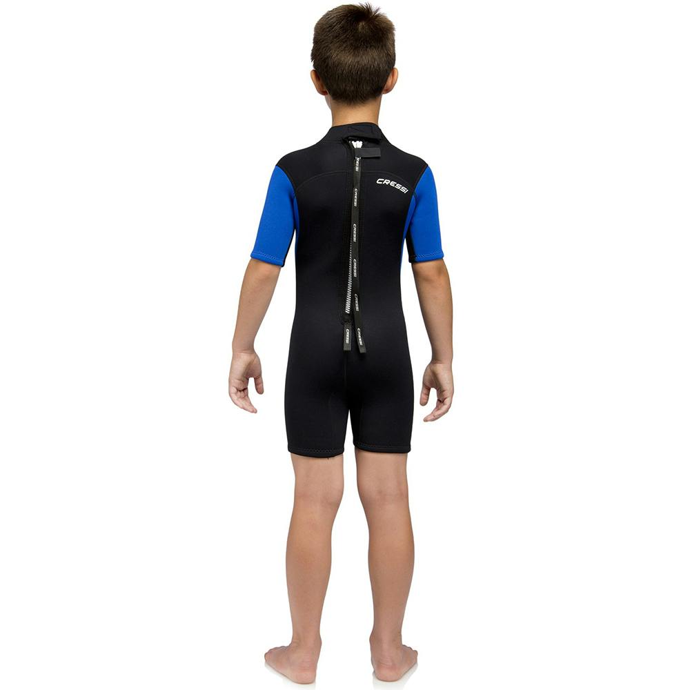 Cressi Med X Junior 2.5mm Shorty Wetsuit Back - Black/Blue