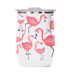 ORCA Vino Lifestyle Wine Cup 12oz - Pearl Flamingos Thumbnail}