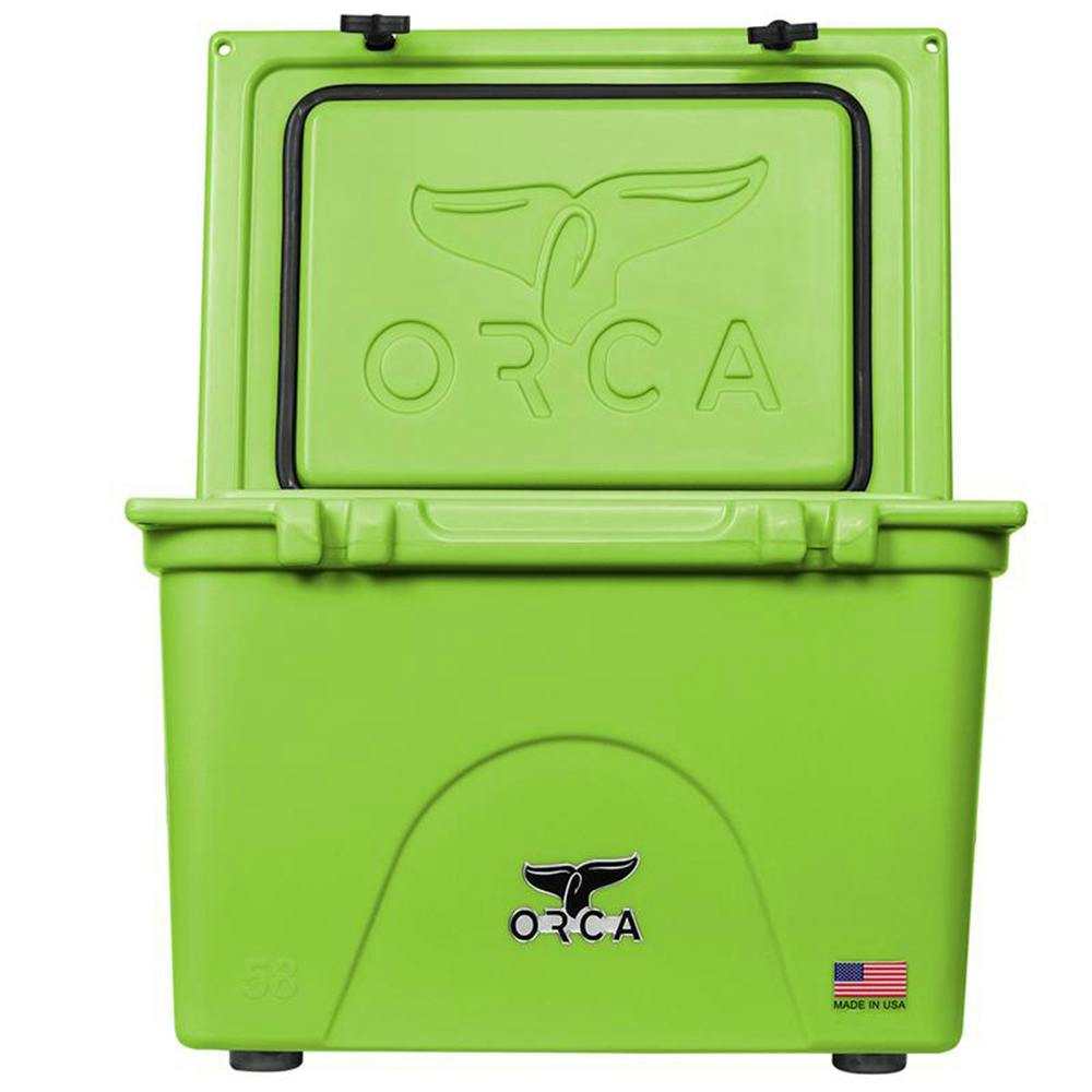 ORCA 58 Quart Cooler Open - Lime