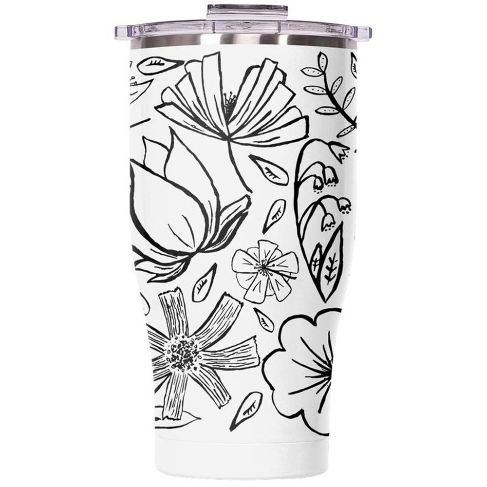 Orca Chaser Lifestyle 27 oz - Pearl Floral Sketch